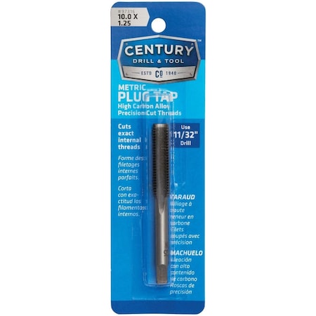 Century Drill & Tool Century Drill & Tool 10.0x1.25 Carbon Steel Metric Tap 97316